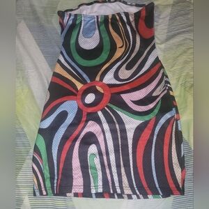 Strapless print dress